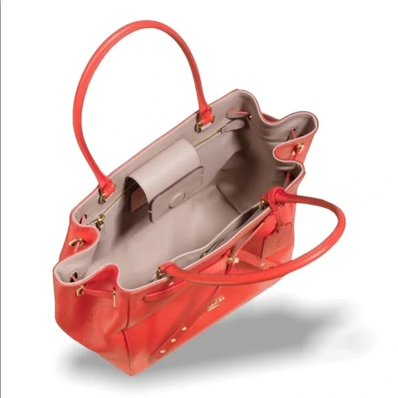 NWOT Coach Refined Pebbled Leather Turnlock Tie Tote - Picture 4 of 14